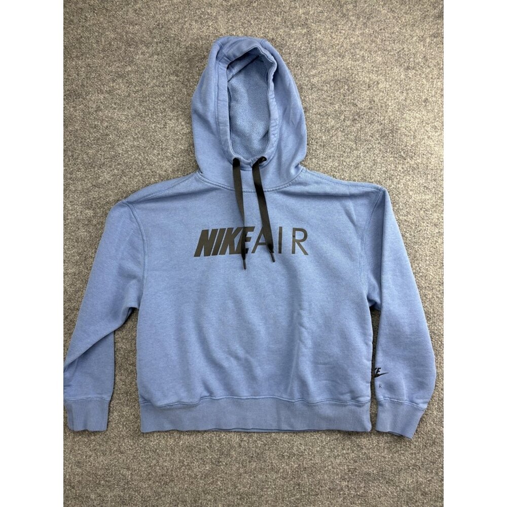 Nike Air Hoodie Womens XS Blue‎ Pullover Fleece Sweatshirt Graphic Logo Athletic